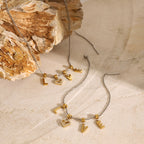 18K Gold Two Tone LOVE Pendant Heart Necklace