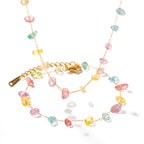 18K Gold Gemstone Crystal Bracelet
