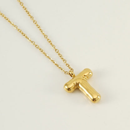 18K Gold Balloon Initial Pendant Necklace