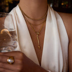 18K Gold Queen Vibe Snake Y Shape Chain Necklace Set
