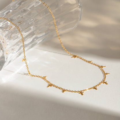 18K Gold Cross Dainty Chain Necklace