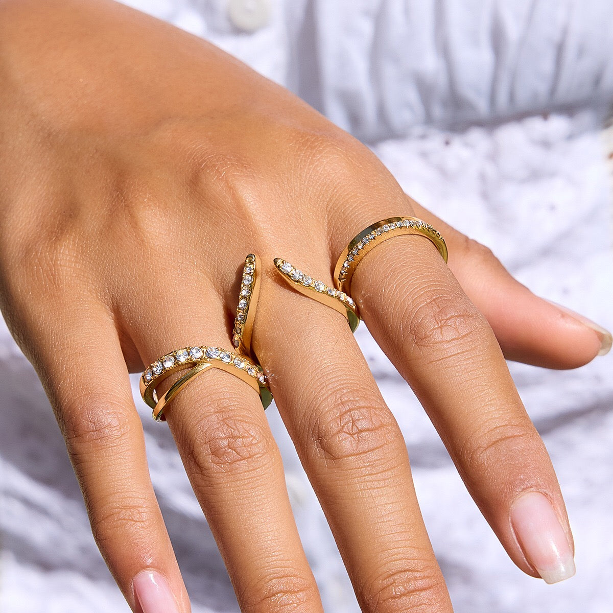18K Gold and Silver Endless Embrace Eternity Ring
