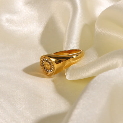 18K Gold Sun Signet Ring