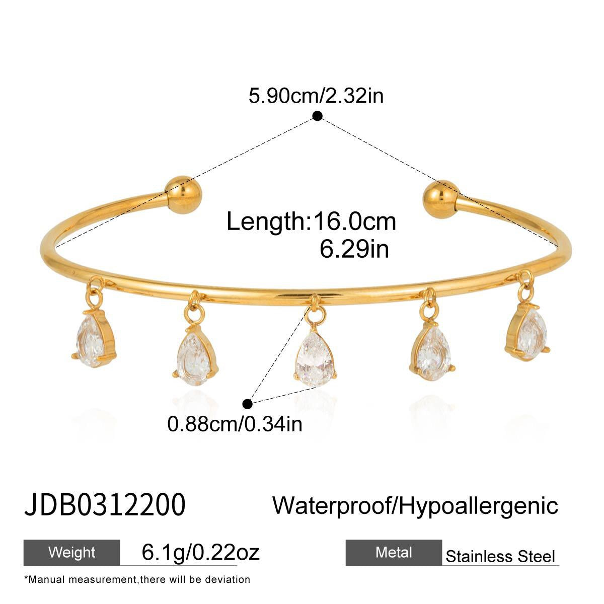 18K Gold Golden Tease Bangle Cuff Bracelet