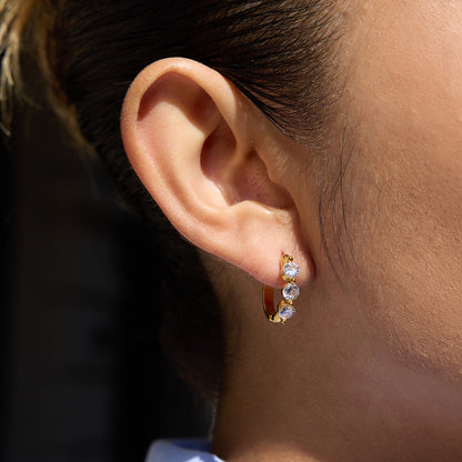 18K Gold Gleam Small Hoop Huggie Earrings
