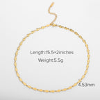 18K Gold Dainty Flower Disc Chain Choker Necklace