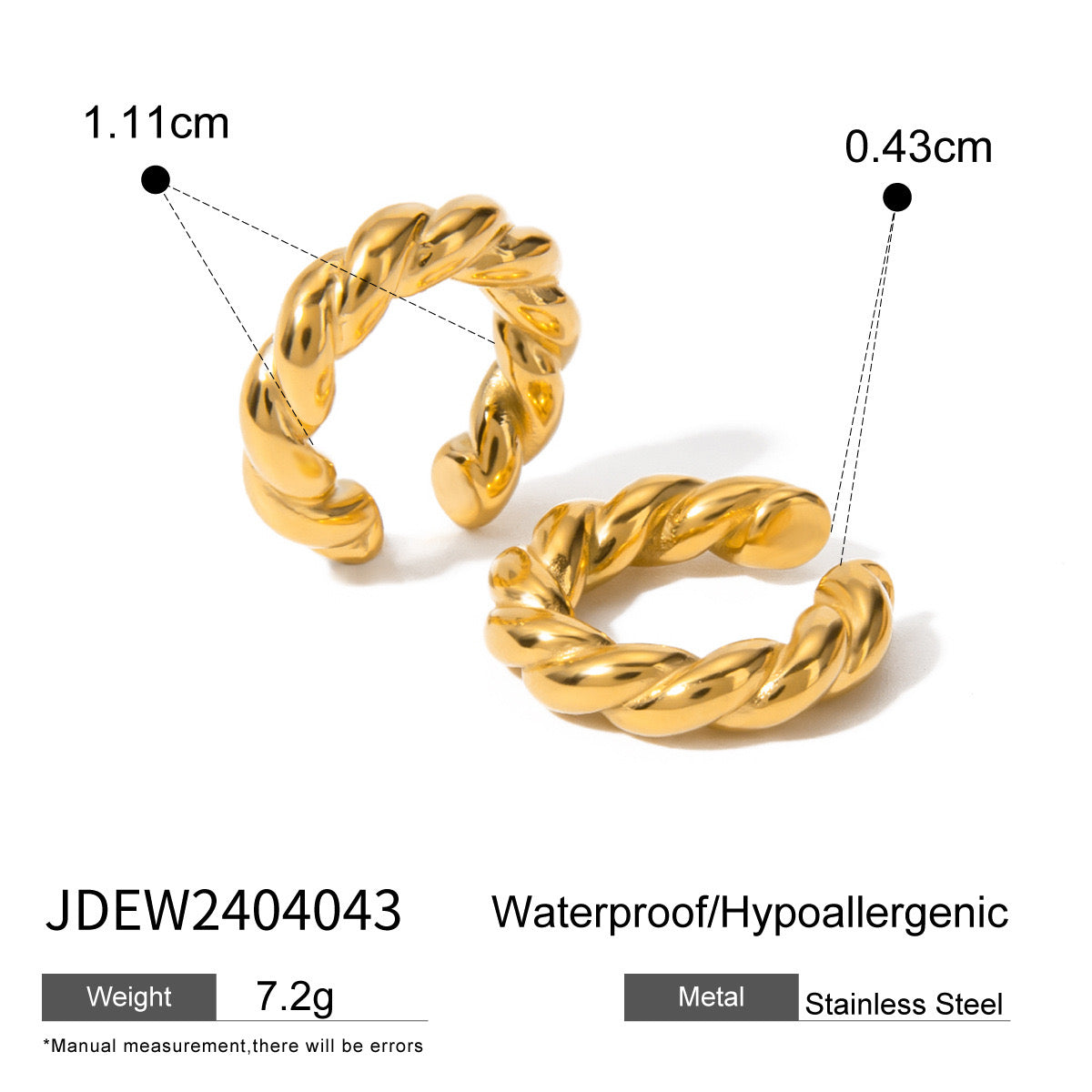 18K Gold Twisted Ear Cuff