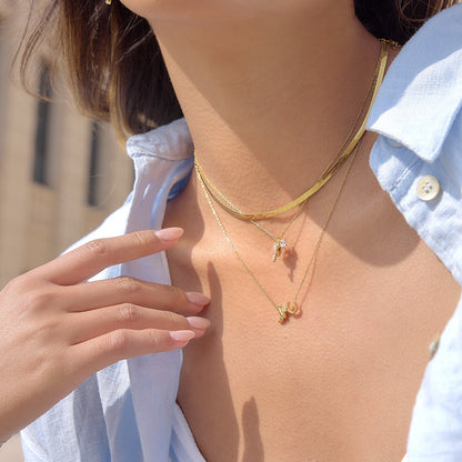 18K Gold Cowgirl Spirit Horseshoe Cowboy Boots Dainty Pendant Necklace