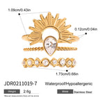 18K Gold Goddess Glow Four Leaf Clover Stacking Rings Set