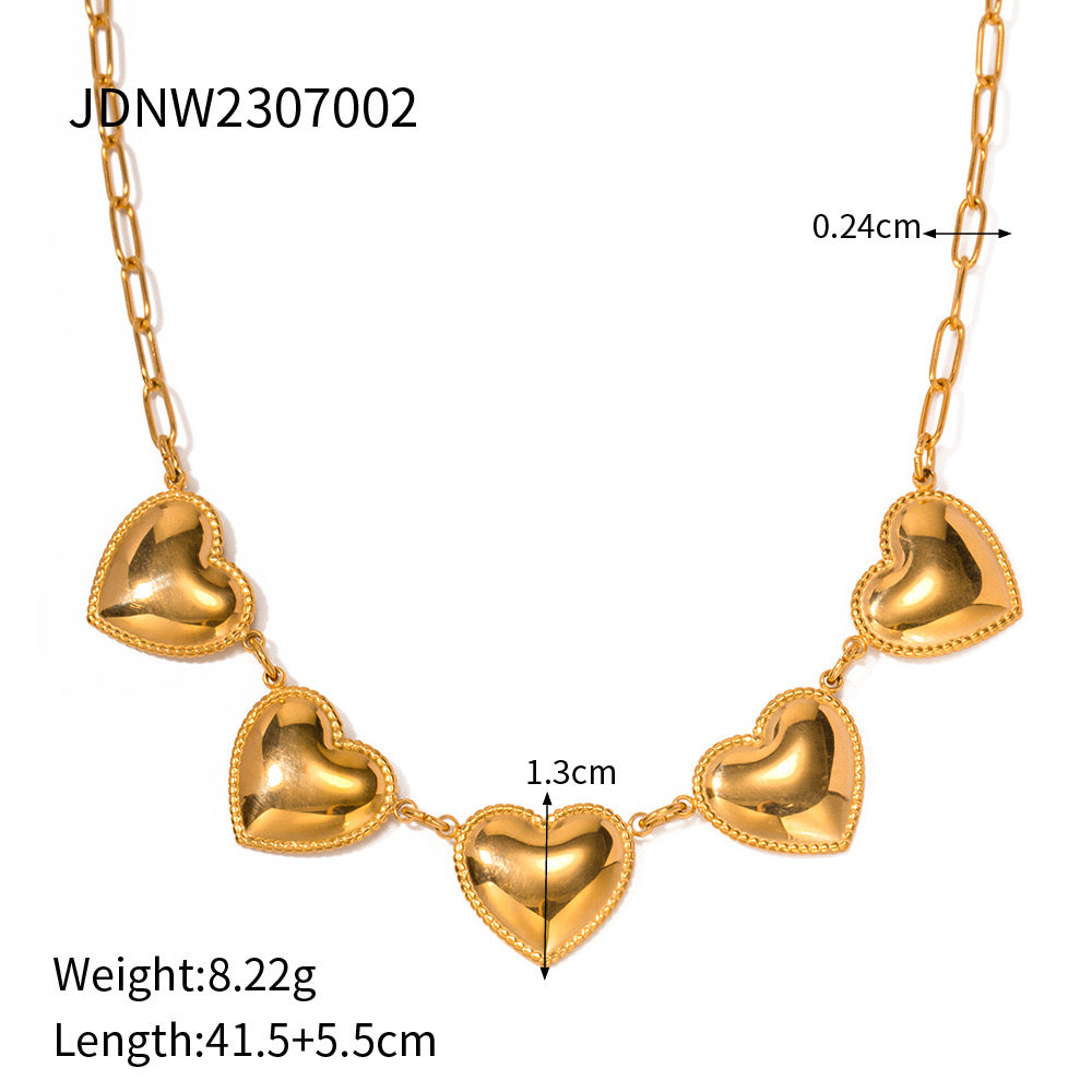 18K Gold Heart Full of Love Pendant Necklace