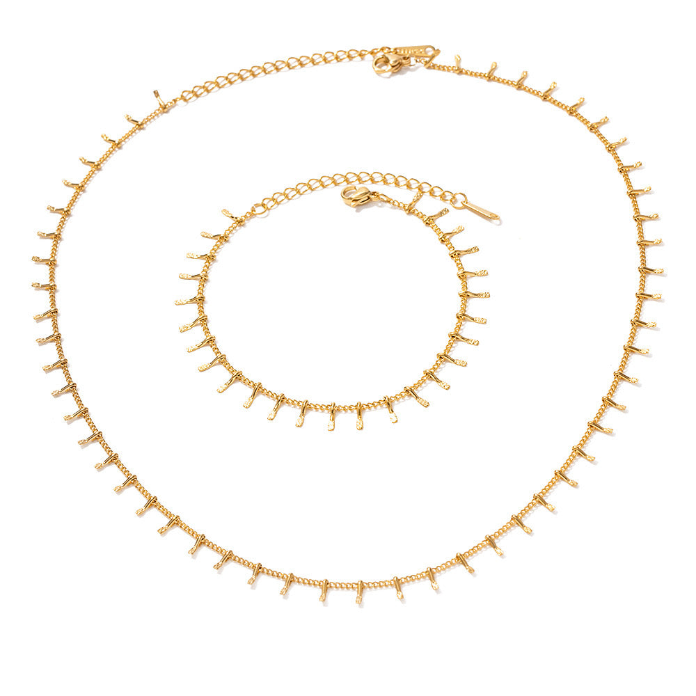 18K Gold Fringe Chain Bracelet