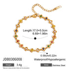 18K Gold Confetti Petal Link Flower Chain Necklace Jewelry Set