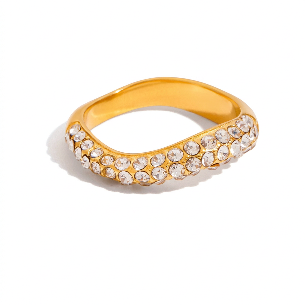 18K Gold Ravish Wavy Form Stacking Rings