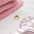 18K Gold Pink Flirt Heart Statement CZ Ring