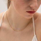 18K Gold Delicate Beaded Chain Choker Necklace