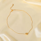18K Gold Dainty Heart Pendant Necklace