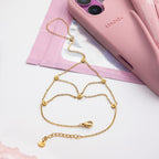18K Gold Starry Dream Catcher Dainty Hand Chain Bracelet