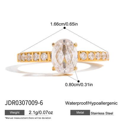 18K Gold Flirt Alert Flower Heart Statement CZ Stacking Ring
