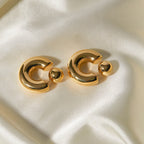 18K Gold Chunky Hoop Statement Huggie Earrings