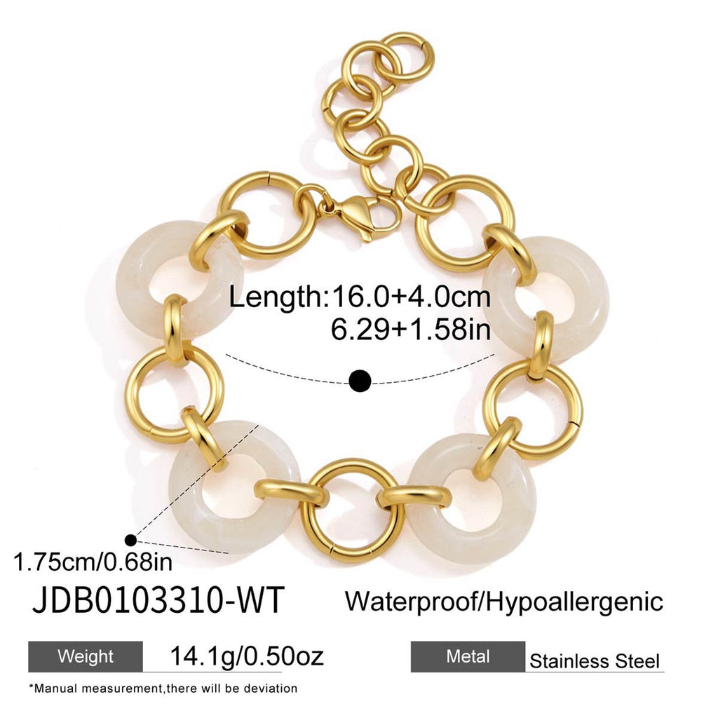 18K Gold Aura Loop Circle Chain Statement Bracelet