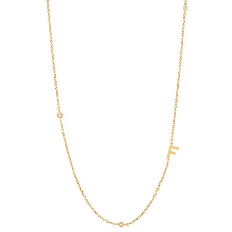 18K Gold Minimalist Starry Initial Choker Necklace