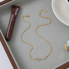 18K Gold Heart Knot Bling Dainty Pendant Necklace