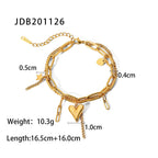 18K Gold Heart Charm Paperclip Chain Bracelet