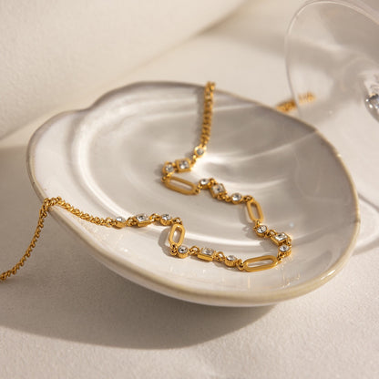 18K Gold Sparkle Season Dainty Chain Choker Necklace