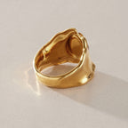 18K Gold Untamed Tiger Eye Statement Band Ring