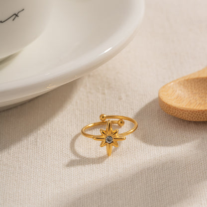 18K Gold Star Ring