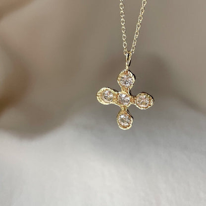 18K Gold Bling Cross Pendant Necklace