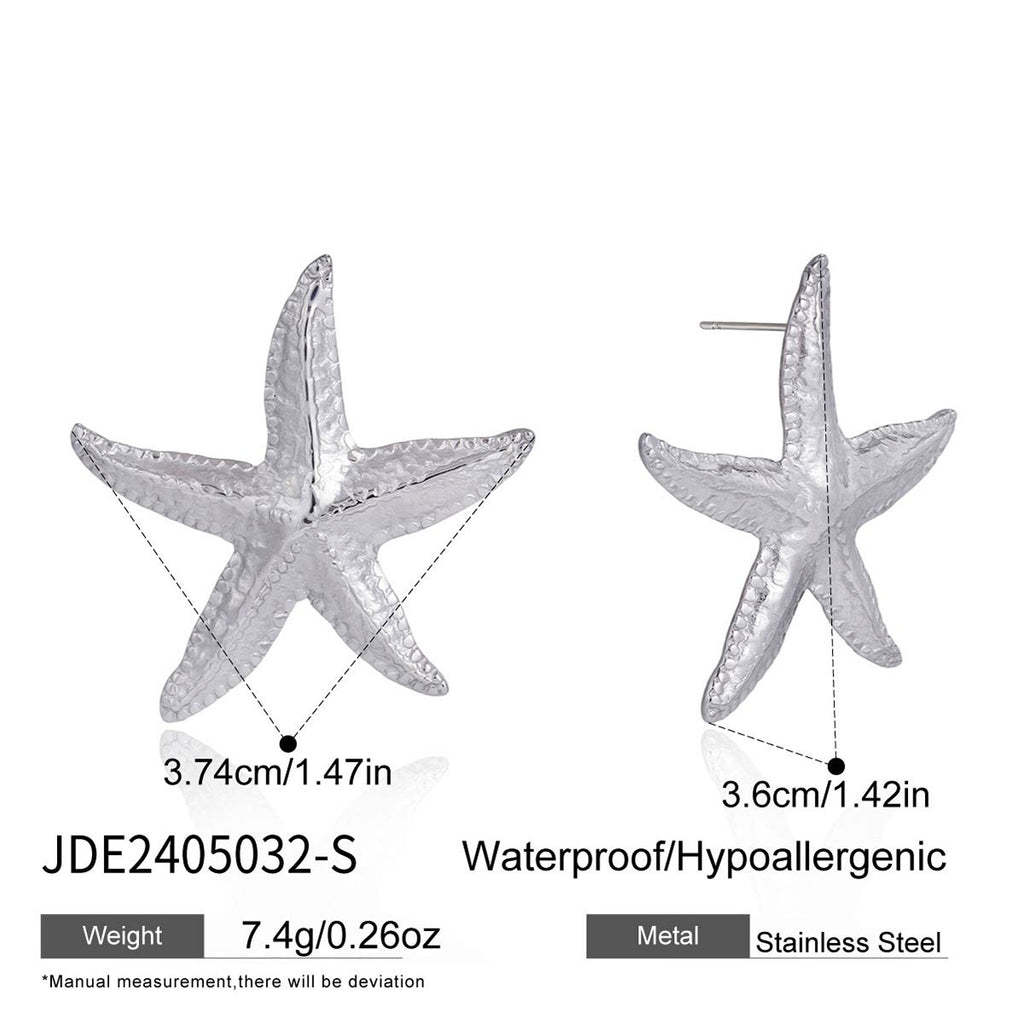 Silver Siren Starfish Statement Stud Earrings
