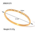 18K Gold Empire Glam CZ Bangle Bracelets Stack