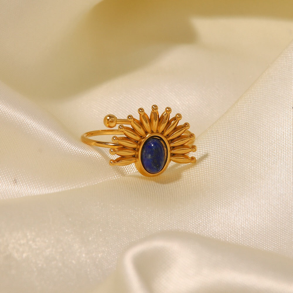 18K Gold Blazing Sun Ring