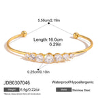 18K Gold Diamond Fever Paperclip Chain Cuff Bangle Tennis Bracelet Stack