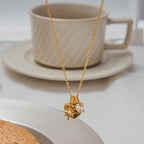 18K Gold Mom Heart Charm Necklace