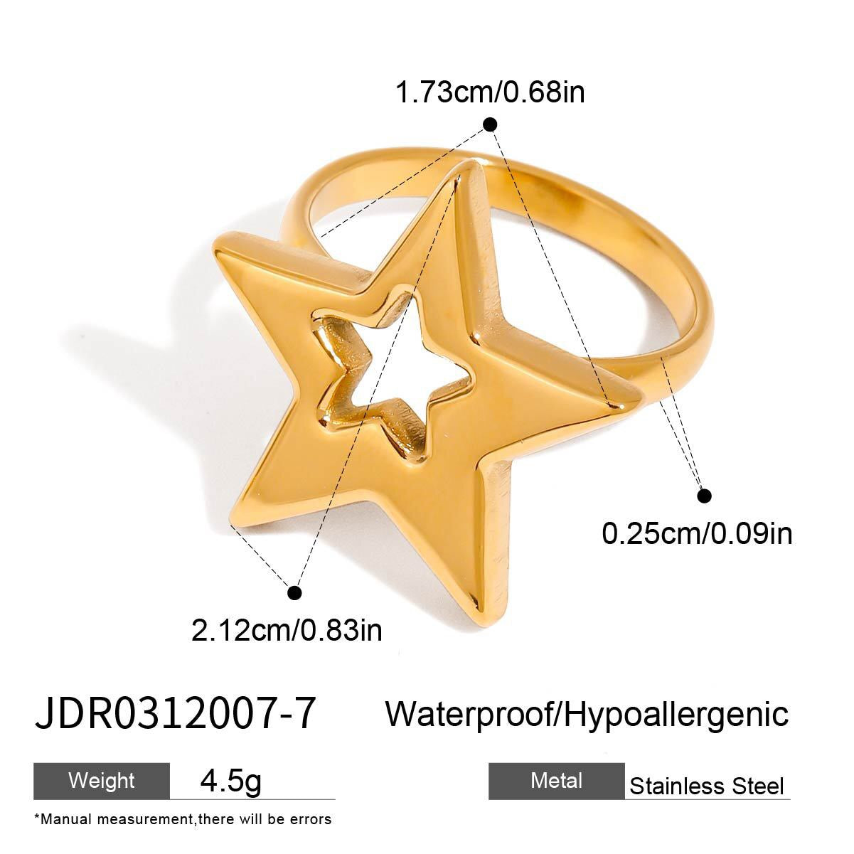 18K Gold Born to Shine Star Statement Ring