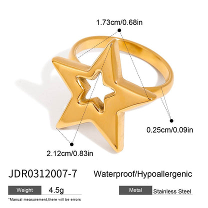 18K Gold Born to Shine Star Statement Ring