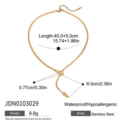 18K Gold Queen Vibe Snake Y Shape Chain Necklace Set