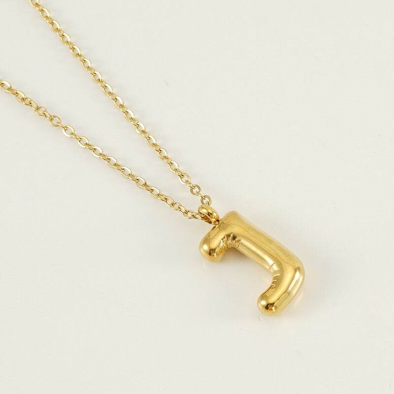 18K Gold Balloon Initial Pendant Necklace