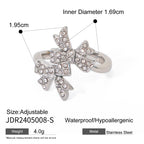 18K Gold Bejeweled Coquette Bow Pendant Necklace