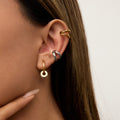 18K Gold Unique Huggie Ear Cuffs