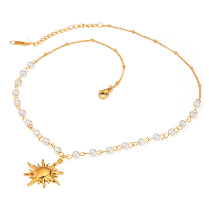 18K Gold Sun Pearl Necklace