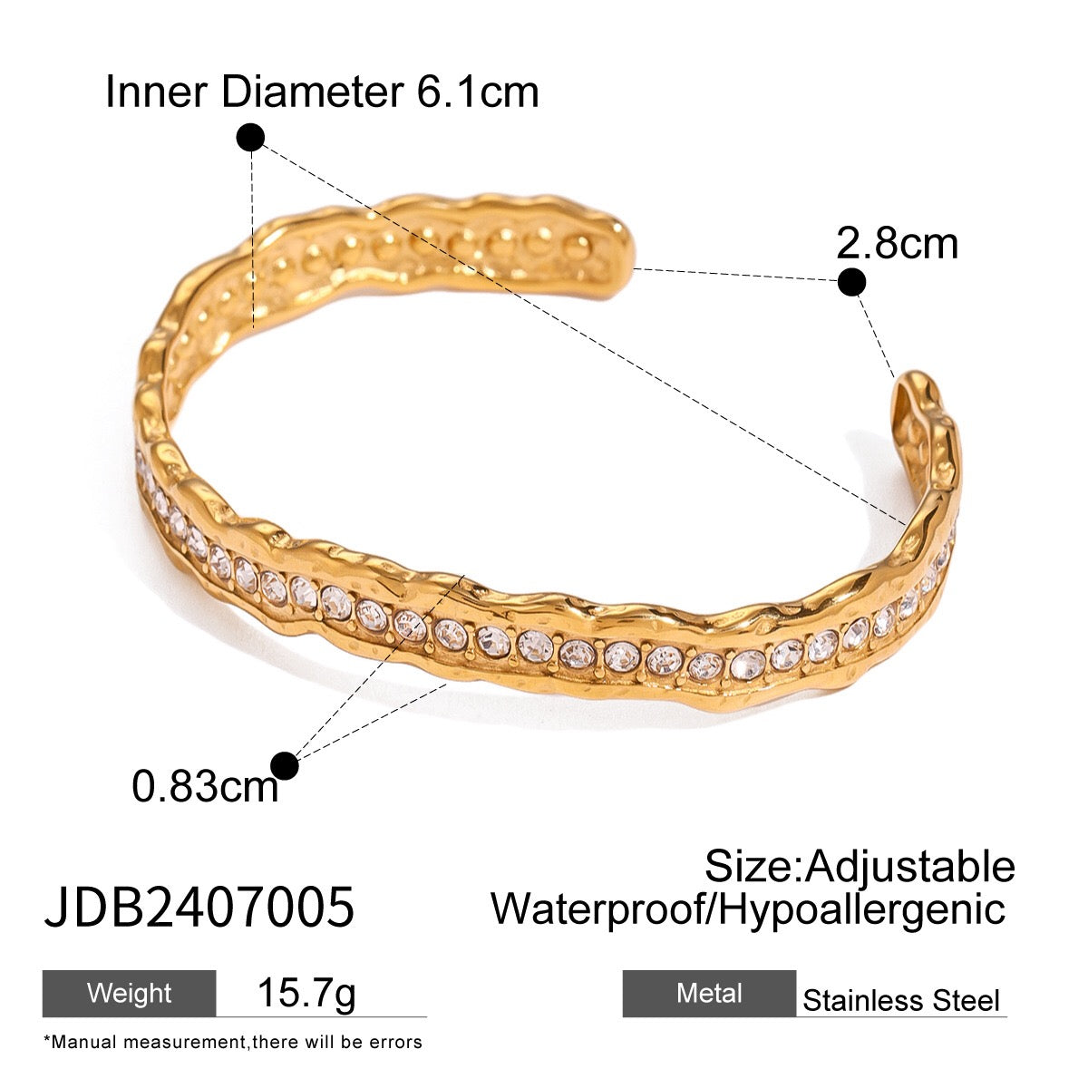 18K Gold Empire Glam CZ Bangle Bracelets Stack
