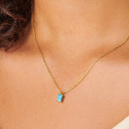 18K Gold Minimalist Birthstone Necklace