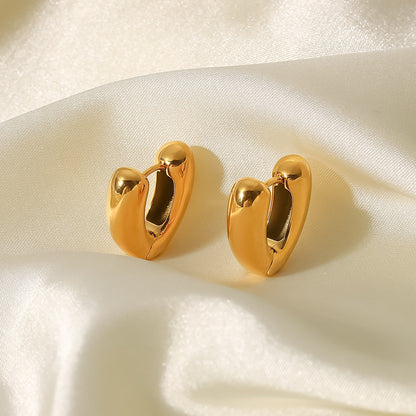 18K Gold Minimalist Small Hoop Huggie Earrings