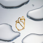 18K Gold Bold Heart Statement Ring