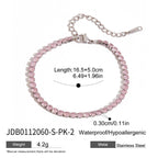 18K Gold Pink Dream Star Tennis Chain Bracelet Stack
