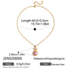 18K Gold Pink Majesty Bow Pendant Necklace