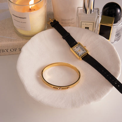 18K Gold Legacy Tennis Paper Clip Chain Emerald Eternity Bangle Bracelet Stack